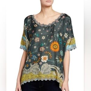 Small Johnny Was Silk Floral Blouse